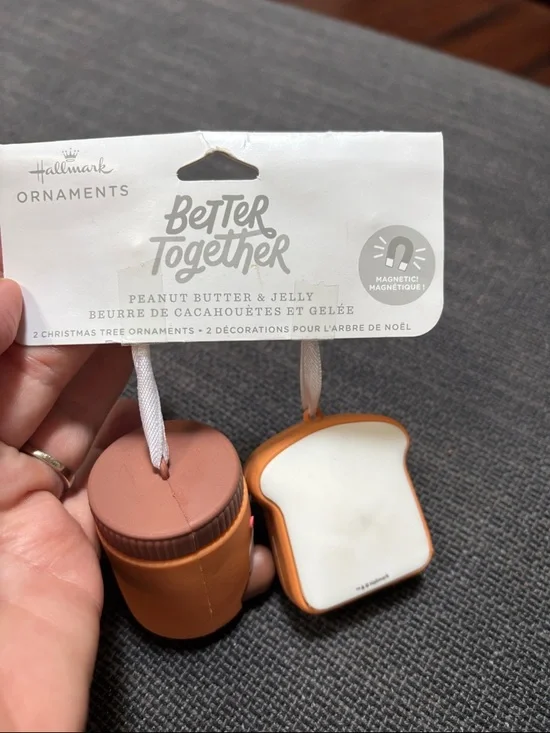 Hallmark Better Together magnetic Peanut Butter & Jelly Ornaments - Picture 2 of 2